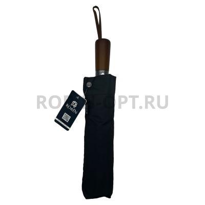 Зонт автомат мужской 3 сл., ROBIN 612, прямая ручка , 27.5"(70см)Х12к, эпонж 210т, 115 см(диаметр), 580 г, 1 рассцветка, черный фото анонса