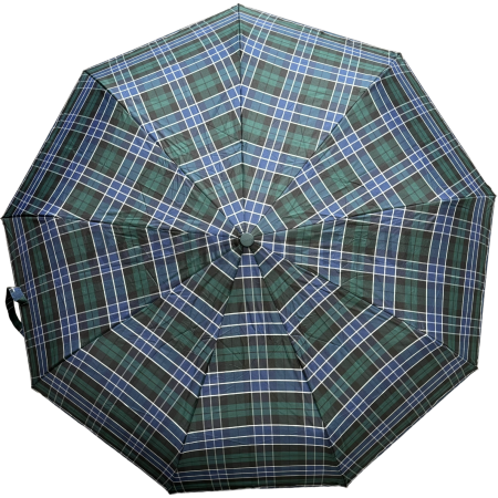 Зонт автомат женский 3 сл., DINIYA 2274, прямая ручка , 23"(58.5см)Х9к, экокожа, (диаметр),  г, , клетка фото детальное