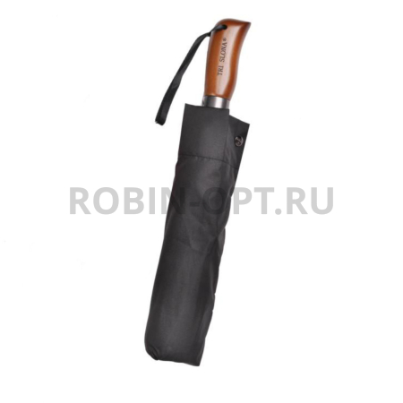 Зонт полный автомат мужской 3 сл., Три слона M7805, прямая ручка , 27.5"(70см)Х8к, полиэстер, (диаметр),  г, , черный фото детальное