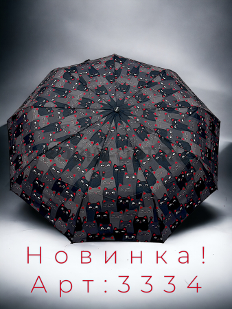 Зонт автомат женский 3 сл., ROBIN 3334, прямая ручка , 23"(58.5см)Х9к, эпонж 210т, 101 см(диаметр), 449 г, 6 рассцветка, абстракци фото детальное