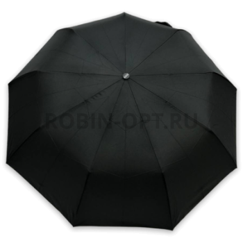 Зонт полуавтомат мужской 3 сл., PICCO 3021, ручка полкрюк, 23"(58.5см)Х9к, эпонж, (диаметр),  г, , черный фото анонса