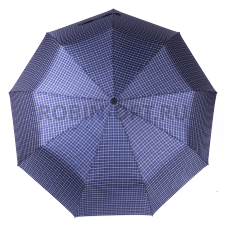 Зонт автомат мужской 3 сл., ROBIN 813, ручка полкрюк, 23"(58.5см)Х9к, эпонж, 100 см(диаметр), 465 г, 6 рассцветка, клетка фото детальное