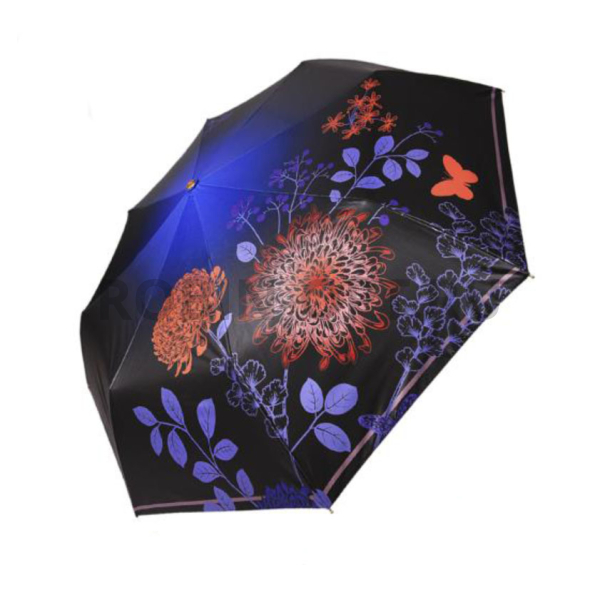 Зонт автомат женский 3 сл., Три слона L3851-С, прямая ручка , 23"(58.5см)Х8к, полиэстер, (диаметр),  г, , цветы фото детальное