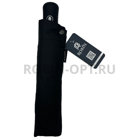 Зонт автомат мужской 3 сл., ROBIN 410,  прямая маленькая ручка , 23"(58.5см)Х9к, эпонж 210т, 96 см(диаметр), 434 г, 1 рассцветка, фото детальное