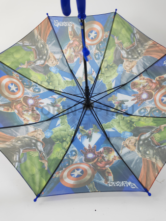 Зонт полуавтомат детский трость, PICCO 074, ручка крюк, 19"(48см)Х8к, полиэстер, (диаметр),  г, , мстители фото детальное