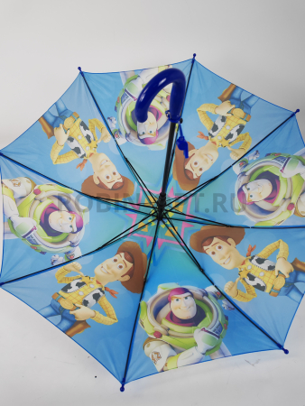 Зонт полуавтомат детский трость, PICCO 072, ручка крюк, 19"(48см)Х8к, полиэстер, (диаметр),  г, , история игрушек фото детальное